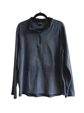 MONDETTA OUTDOOR PROJECT-MENS BLUE SOFT PULLOVER HALF ZIP-UP CLOSUTRE SIZE LARGE